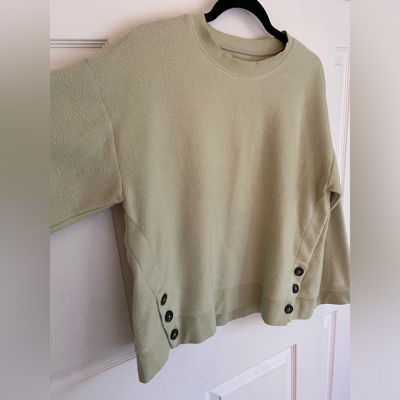Madewell (Re)sourced Side Button Relaxed Pullover Sweatshirt Faded Seagrass - Picture 3 of 10
